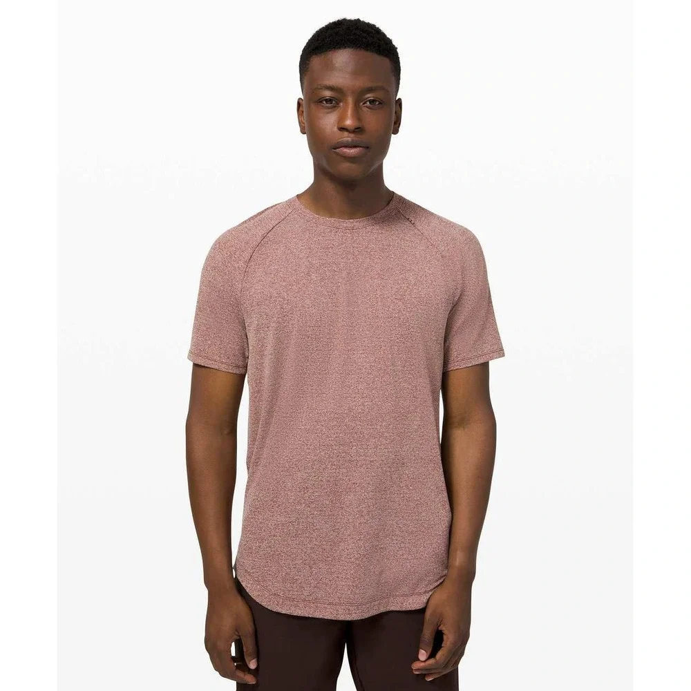 Lululemon Drysense Short Sleeve Training‎ Shirt Mens M Heathered Savannah Rust